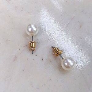 Faux Pearl Studs 1/4" diameter